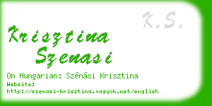 krisztina szenasi business card